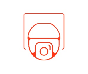 Piktogramm einer kompakten Dome-Kamera für platzsparende mobile Videoüberwachung